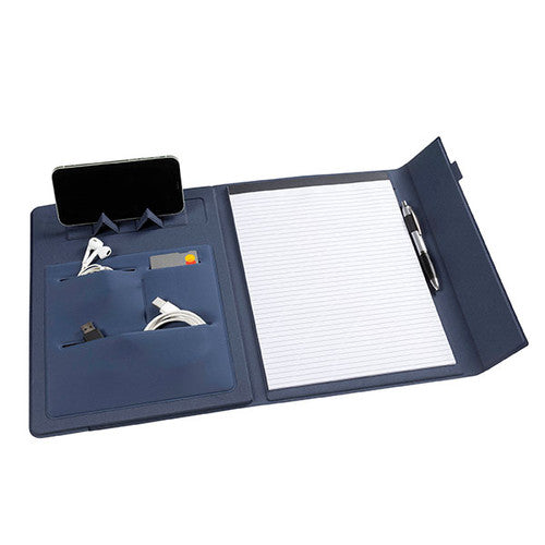 Marbig Professional Compendium A4 with Phone Stand Navy Blue
