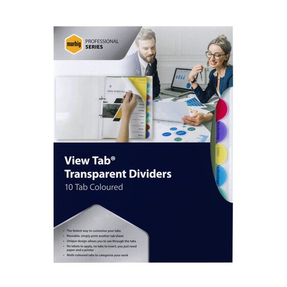 Marbig Professional Indices and Dividers 10 Tab PP A4 Multi Colour