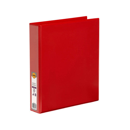 Marbig Clearview Insert Binder 38mm 2D A4 Red Pack of 12