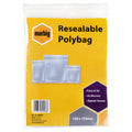 Marbig Resealable Polybags 130mm x 155mm Pack of 50