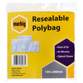 Marbig Resealable Polybags 130mm x 200mm Pack of 50