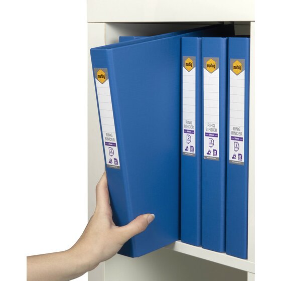 Marbig Ring Binder 25mm 2D Polyethylene A4 Marine Box of 6