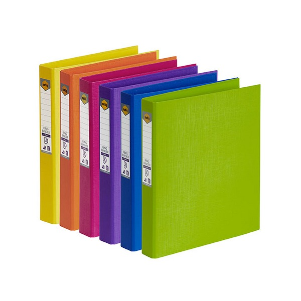 Marbig Ring Binder 25mm 2D Polyethylene A4 Assorted Box of 12