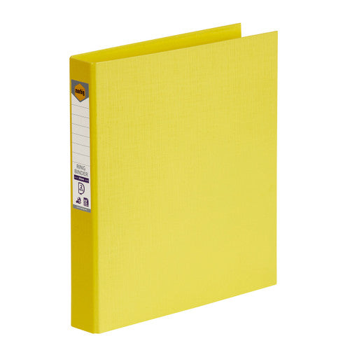 Marbig Ring Binder 25mm 2D Polyethylene A4 Lemon Box of 6