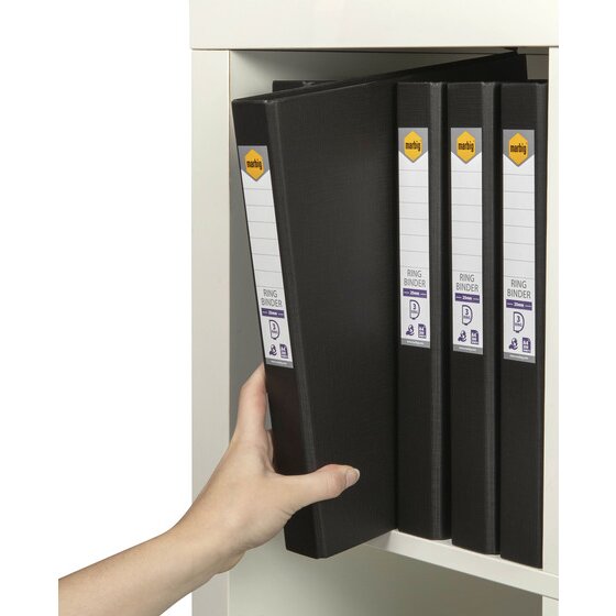 Marbig Ring Binder 25mm 3D Polyethylene A4 Black Box of 6