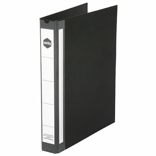 Marbig Ring Binder Deluxe 25mm 2D Polyethylene A4 Black Box of 20