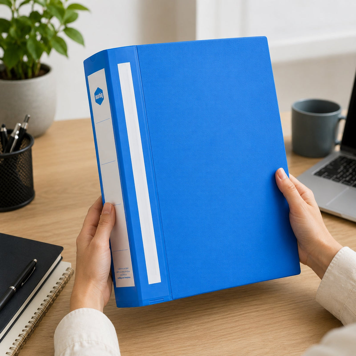 Marbig Ring Binder Deluxe 38mm 4D Polyethylene A4 Blue Box of 12