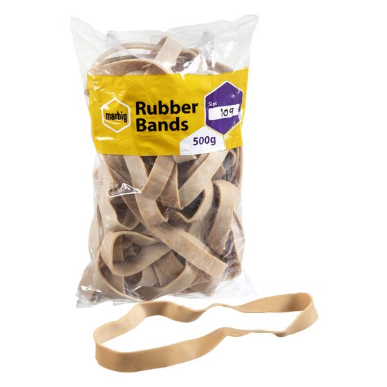 Marbig Rubber Bands Size 109 500g Carton of 5