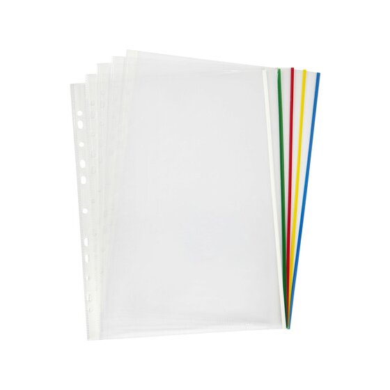 Marbig Sheet Protectors Heavyweight A4 Expanding Assorted Pack of 10
