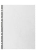 Marbig Sheet Protectors Medium Weight A4 Silver Strip Clear Box of 100