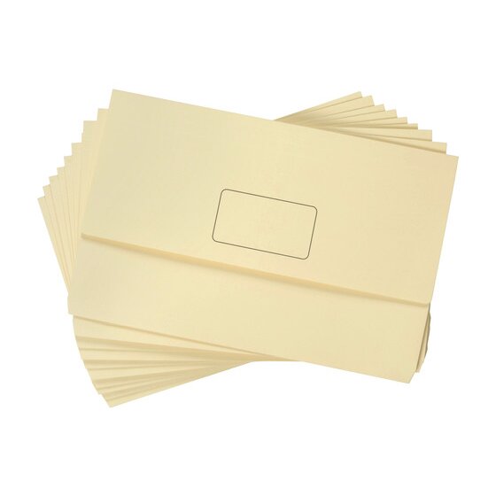 Marbig Slimpick Document Wallet Foolscap Brights Buff Pack of 10