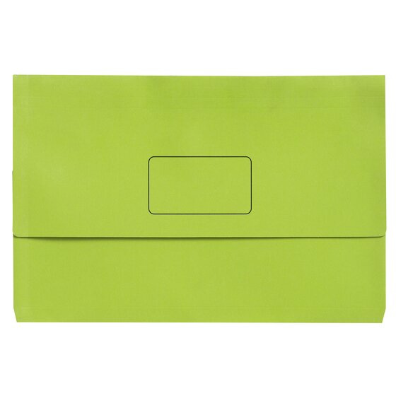 Marbig Slimpick Document Wallet Foolscap Brights Green Pack of 10