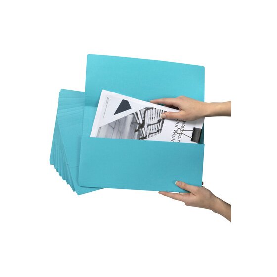 Marbig Slimpick Document Wallet Foolscap Brights Marine Pack of 10