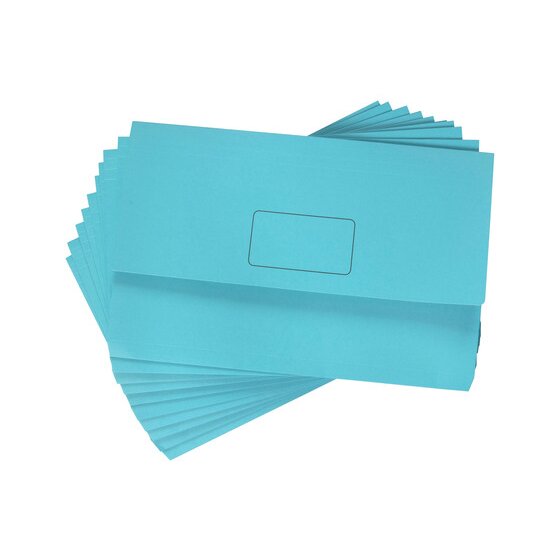 Marbig Slimpick Document Wallet Foolscap Brights Marine Pack of 10