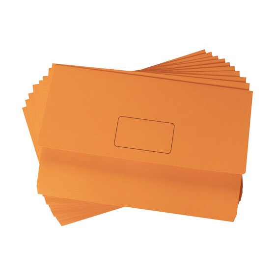 Marbig Slimpick Document Wallet Foolscap Brights Orange Pack of 10
