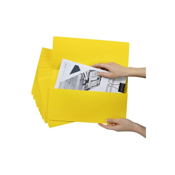 Marbig Slimpick Document Wallet Foolscap Brights Yellow Pack of 10