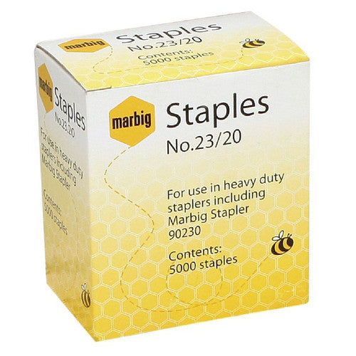 Marbig Staples Heavy Duty No 23/20 Box of 5000 for 90230