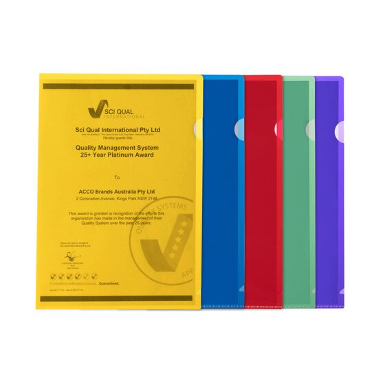 Marbig Ultra Letter File Polypropylene A4 Yellow Pack of 10