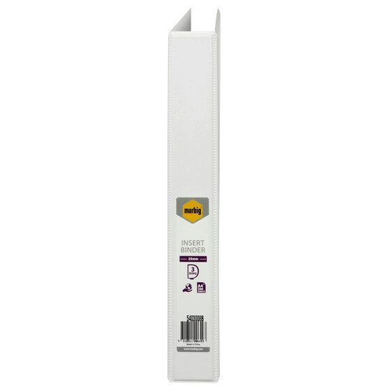 Marbig Clearview Insert Binder 25mm 3D A4 White