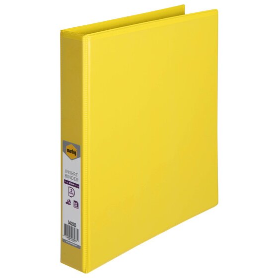 Marbig Clearview Insert Binder 25mm 2D A4 Yellow Pack of 20