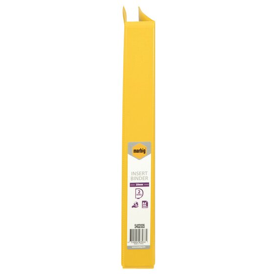 Marbig Clearview Insert Binder 25mm 2D A4 Yellow Pack of 20