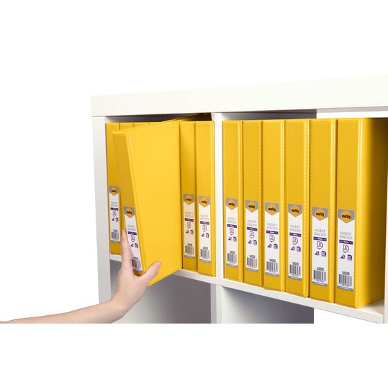 Marbig Clearview Insert Binder 25mm 2D A4 Yellow Pack of 20