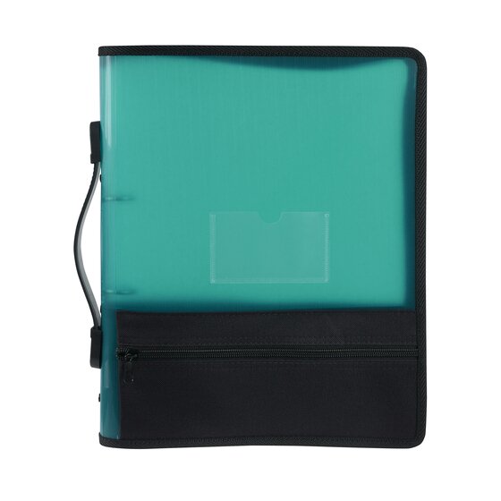 Marbig Zipper Binder With Extra Storage 25mm 2O Ring Green Pack of 10