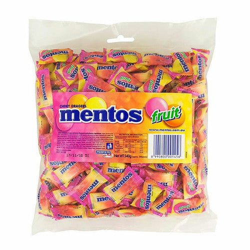 Mentos Fruit Lollies 540g Pack of 200