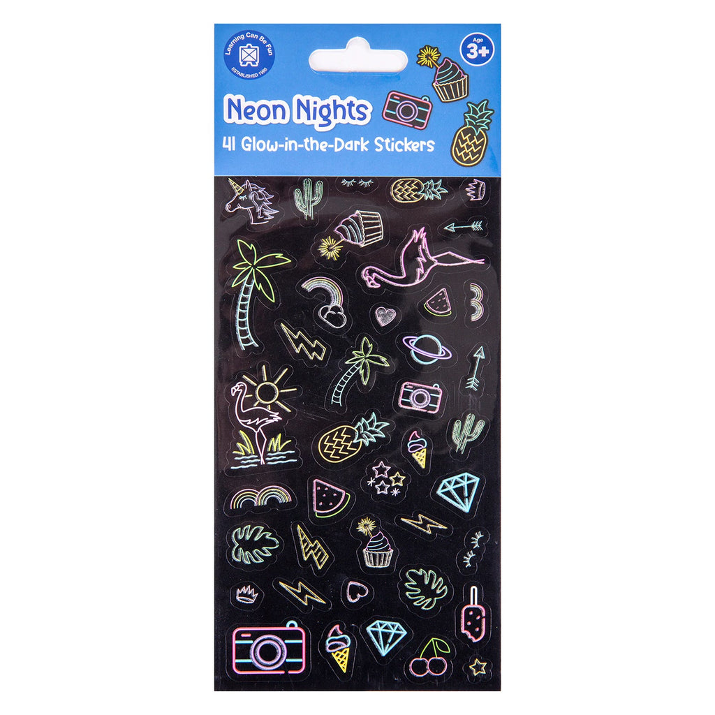 Neon Nights Glow Sticker Set of 41