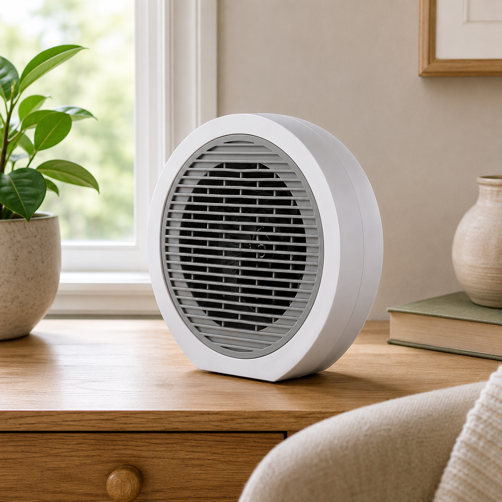 Nero Globo Fan Heater White 2000W European Inspired Compact Heater