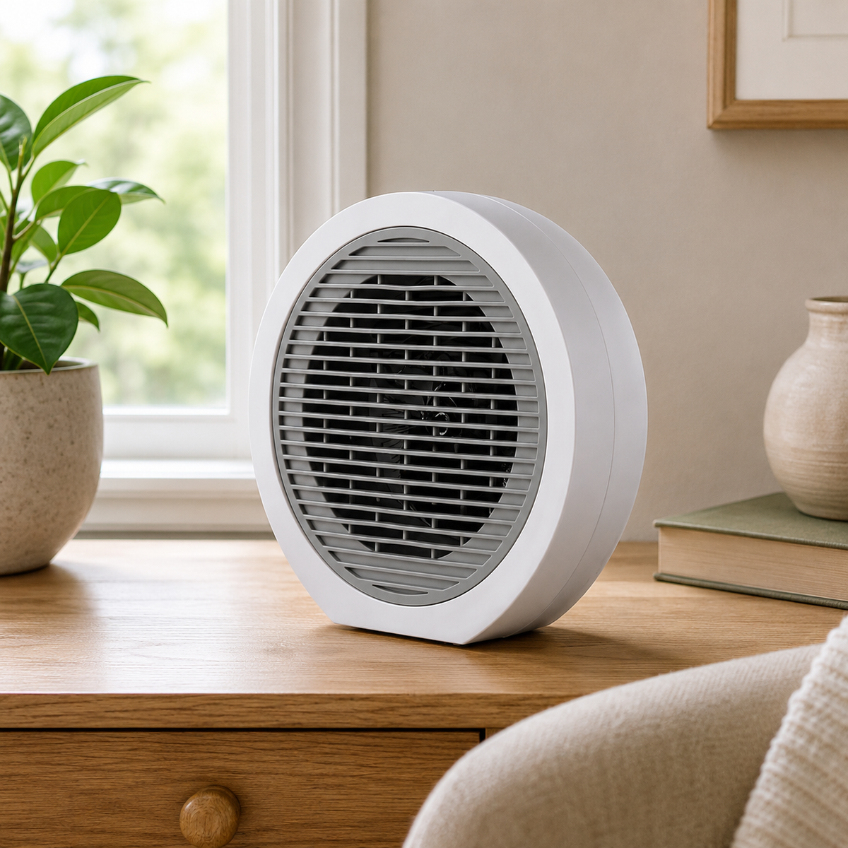 Nero Globo Fan Heater White 2000W European Inspired Compact Heater