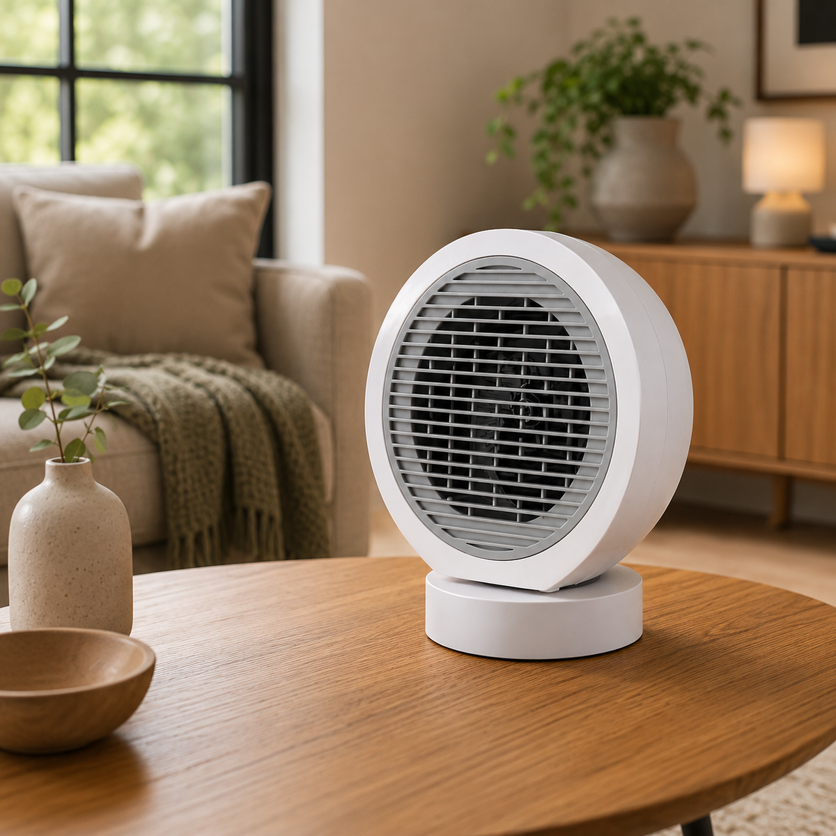 Nero Globo Oscillating Fan Heater White 2000W
