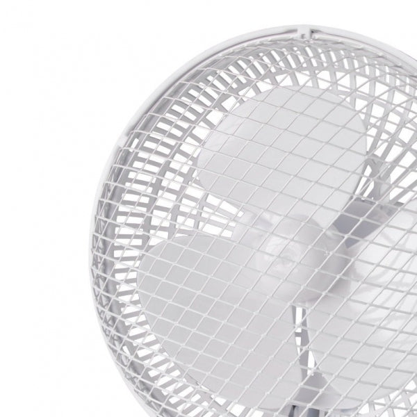 Nero Mains Powered Desk Fan 15cm White