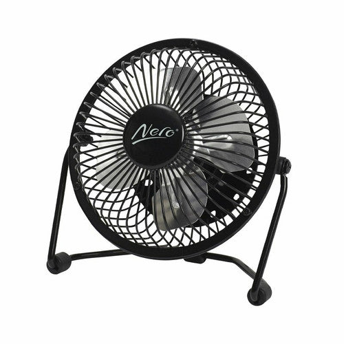 Nero USB Mini Desk Fan 10cm Black