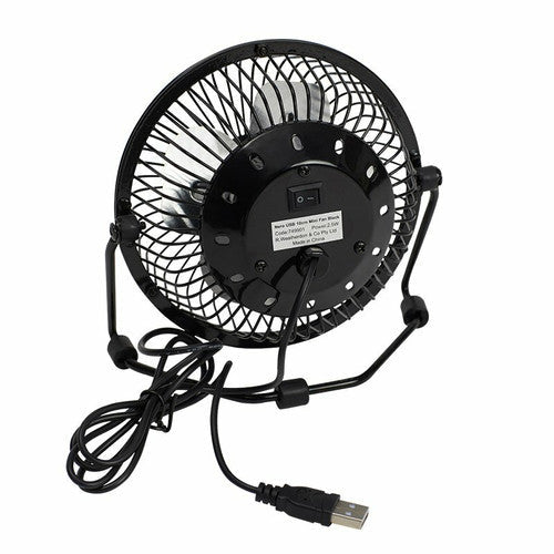 Nero USB Mini Desk Fan 10cm Black