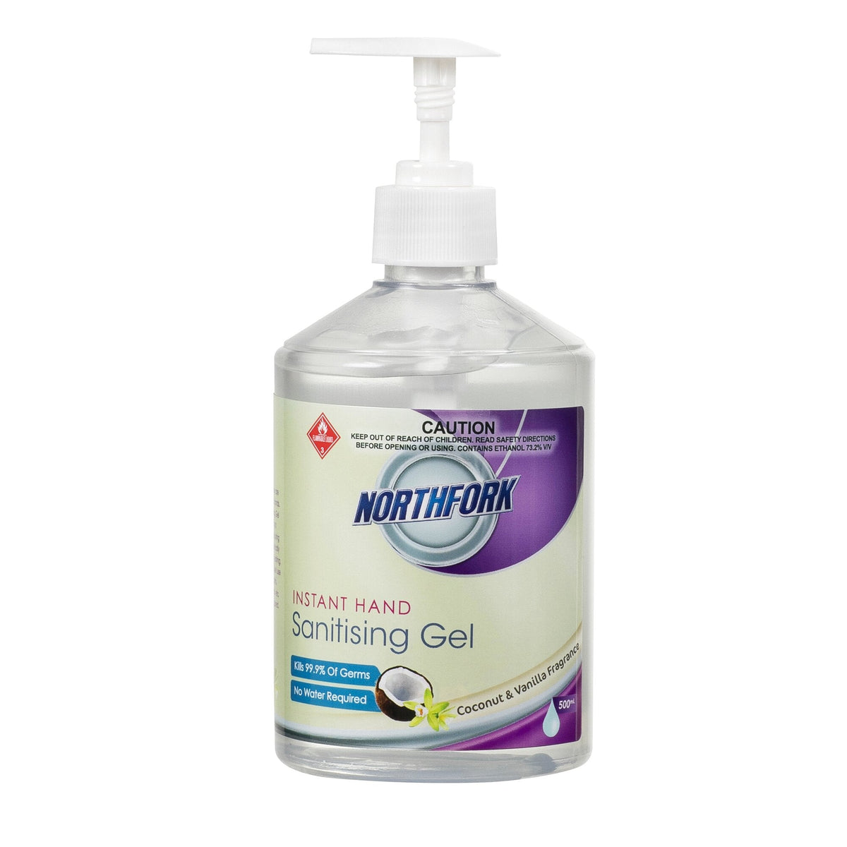 Northfork Hand Sanitiser Gel Coconut and Vanilla 500ml Box of 12