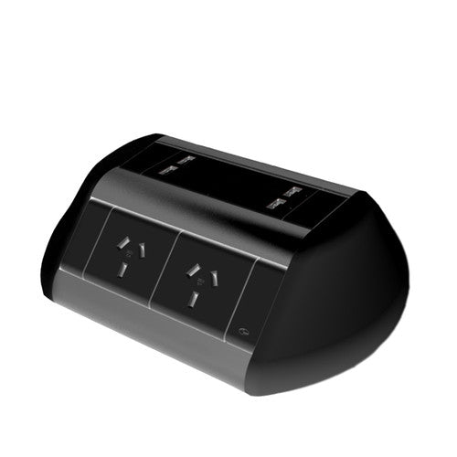 Rapidline Odyssey 8 GPO 2 USBA 2 USBC 3 Pin Lead Black