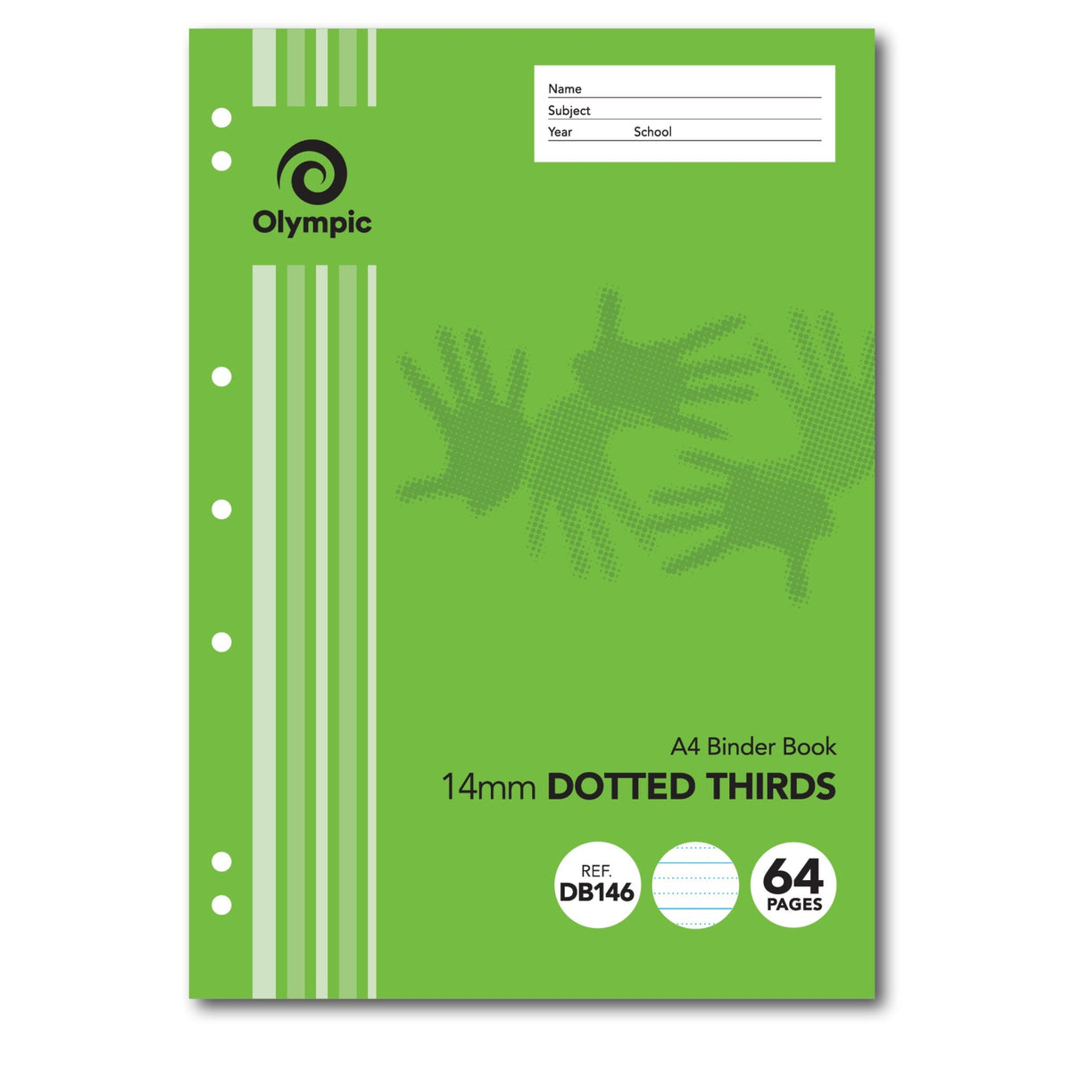 Olympic Binder Book A4 64 Pages 14mm Dotted Thirds Stapled Pack of 20