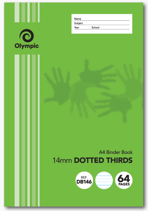 Olympic Binder Book A4 64 Pages 14mm Dotted Thirds Stapled Pack of 20