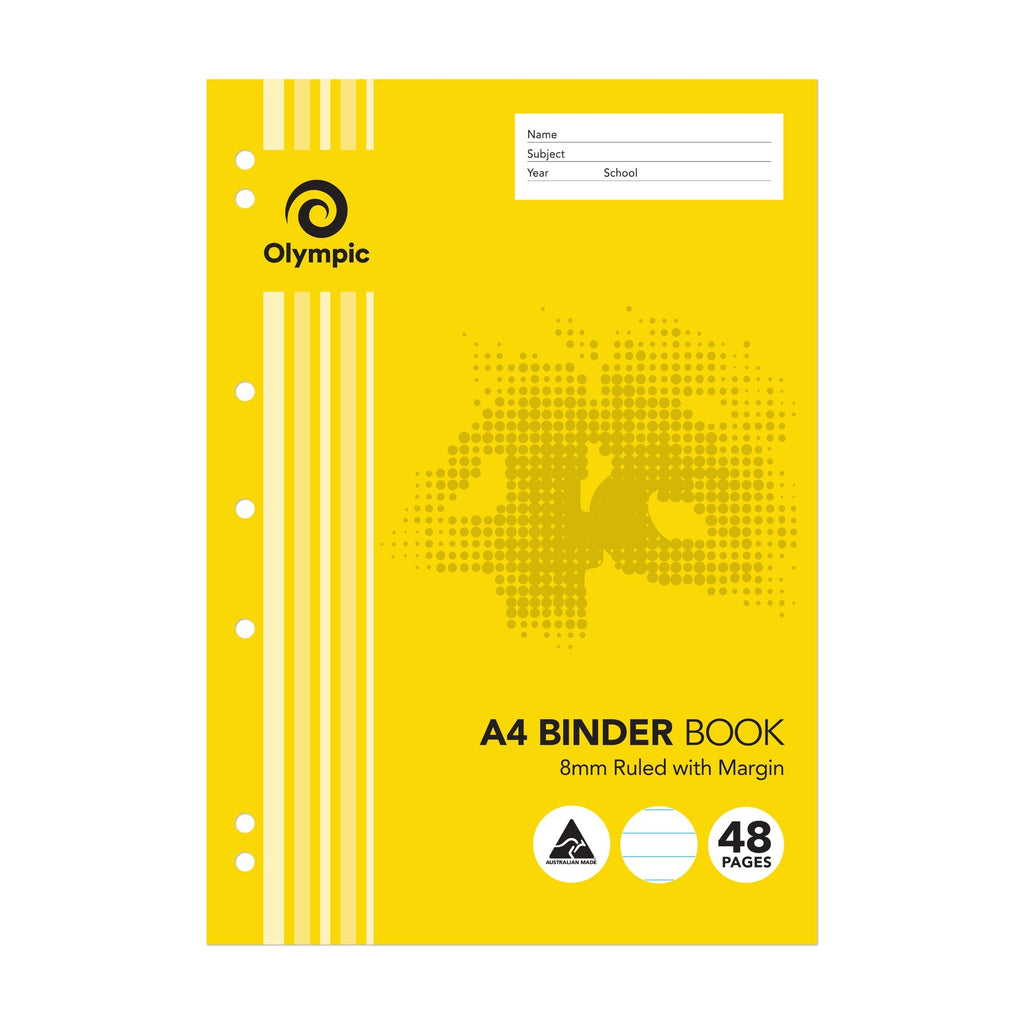 Olympic Binder Book A4 48 Pages 8mm Feint Stapled Pack of 20