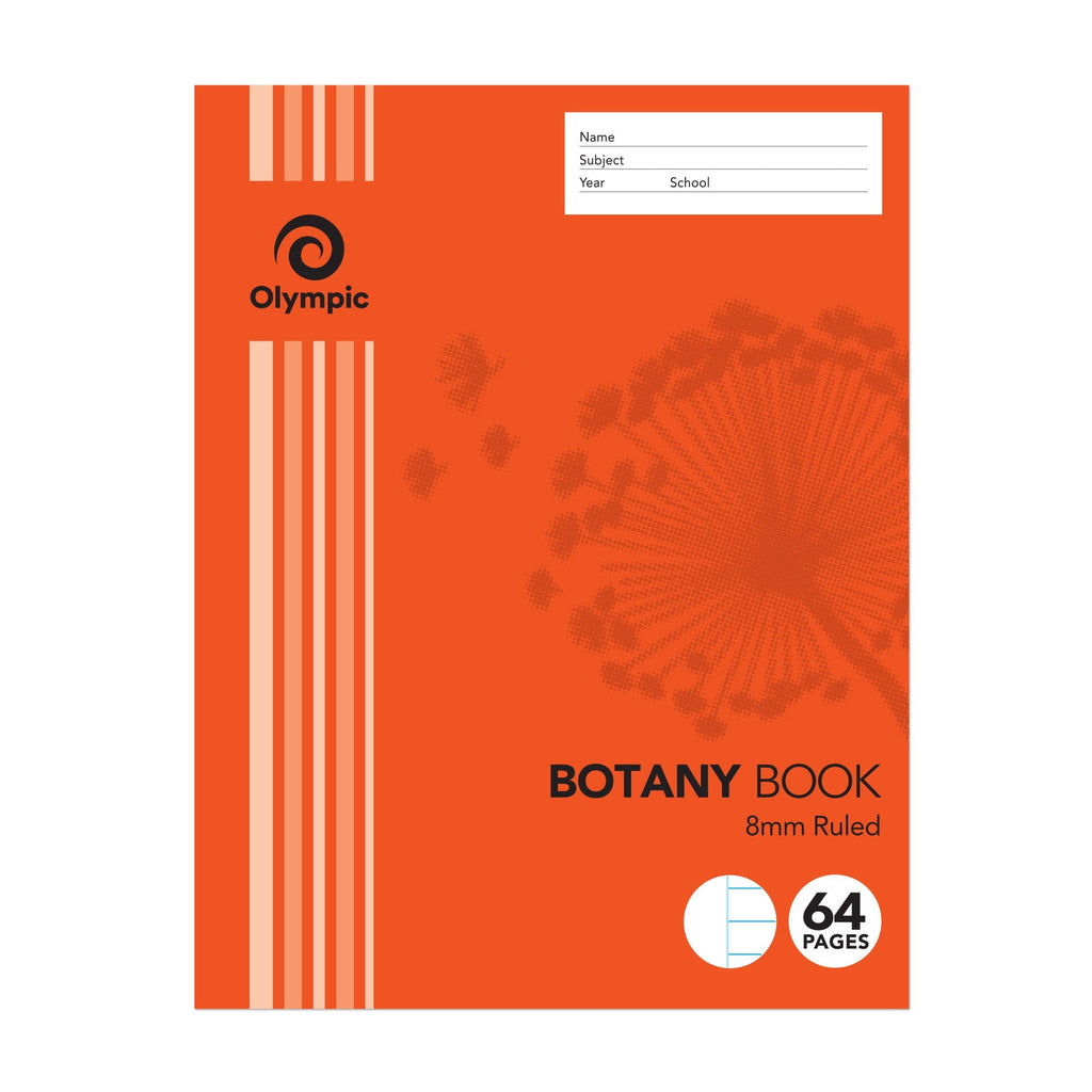 Olympic Botany Book 64 Pages 8mm Feint Stapled Pack of 20
