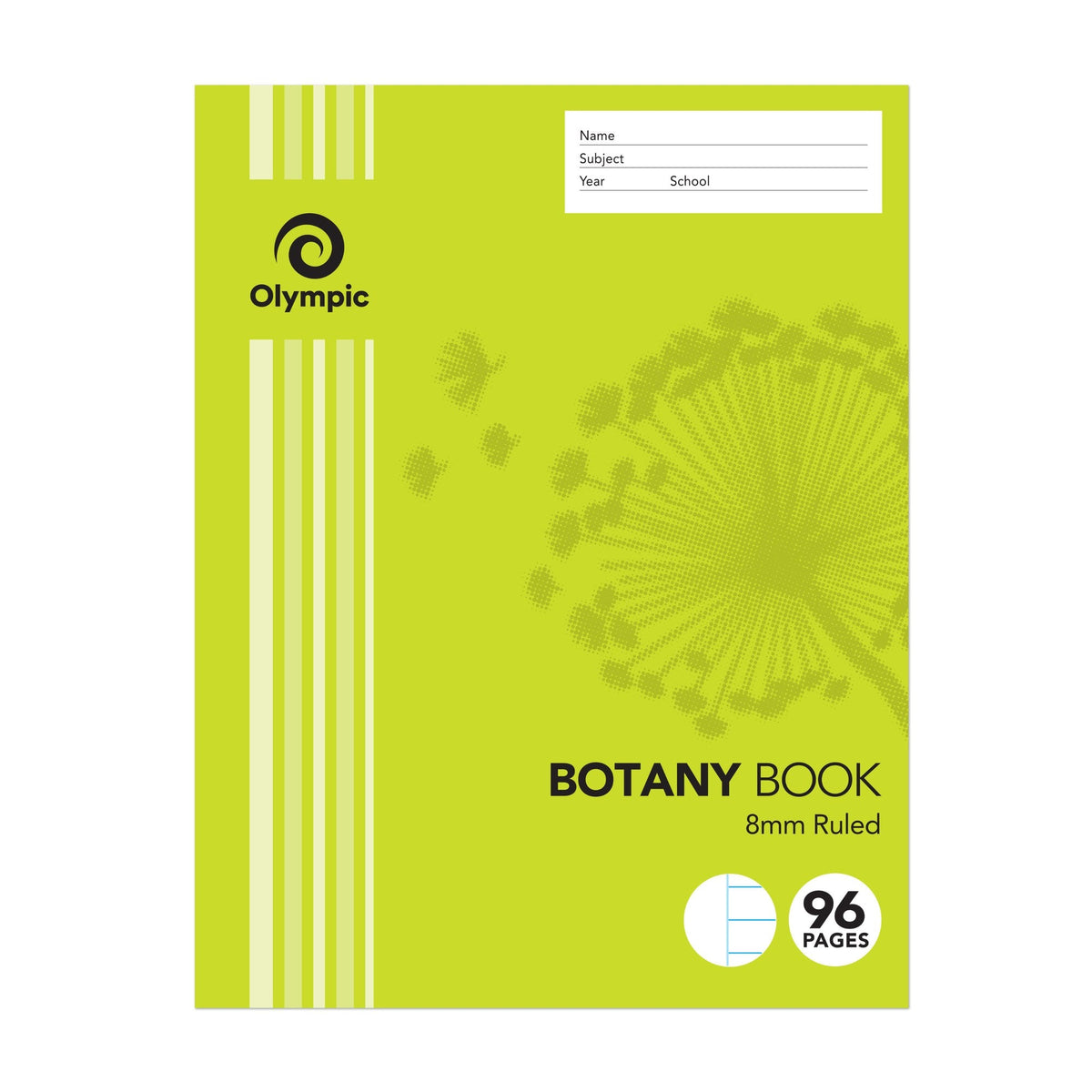 Olympic Botany Book 96 Pages 8mm Feint Stapled Pack of 10