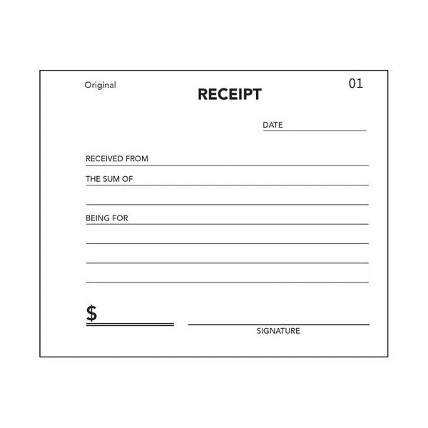 Olympic Cash Receipt Book 615 Carbon Triplicate 100 Leaf 100 x 125mm