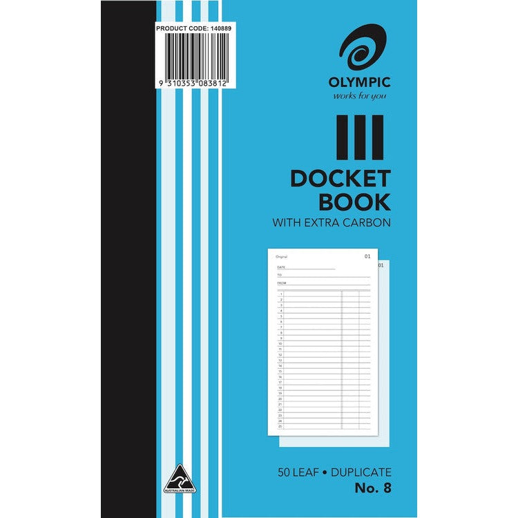 Olympic Docket Book 8 Carbon Duplicate 50 Leaf 200 x 125mm