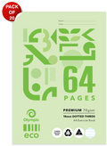 Olympic Eco Exercise Book A4 64 Pages 18mm Dotted Thirds Stapled Pack of 20