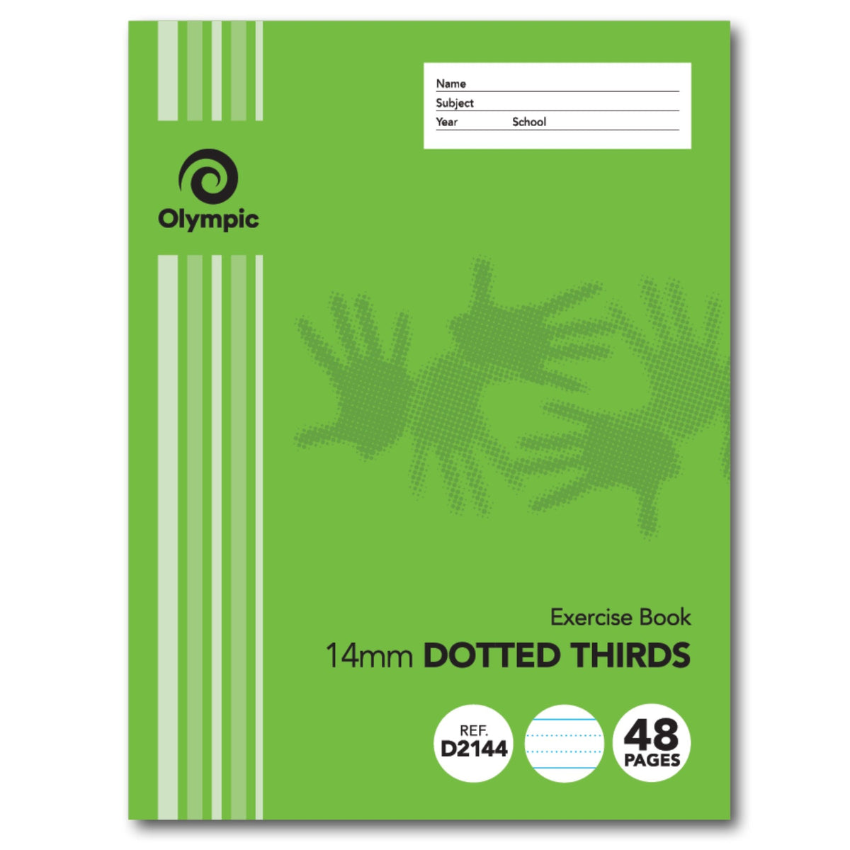 Olympic Exercise Book 48 Pages 14mm Dotted Thirds Stapled Pack of 20