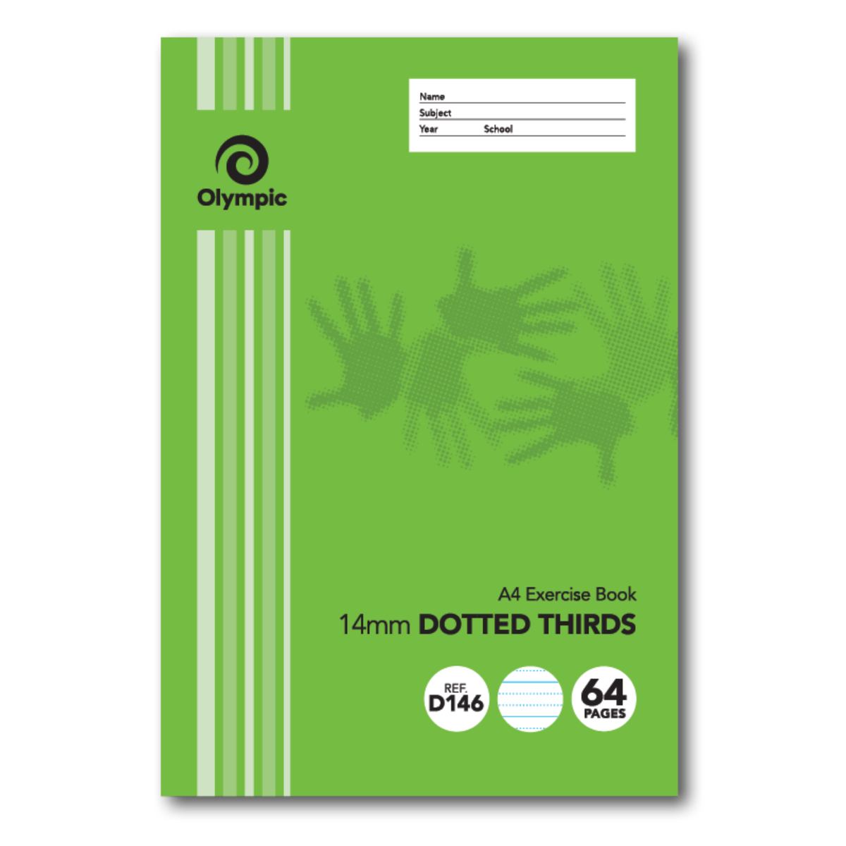 Olympic Exercise Book A4 64 Pages 14mm Dotted Thirds Ruled Pack of 20