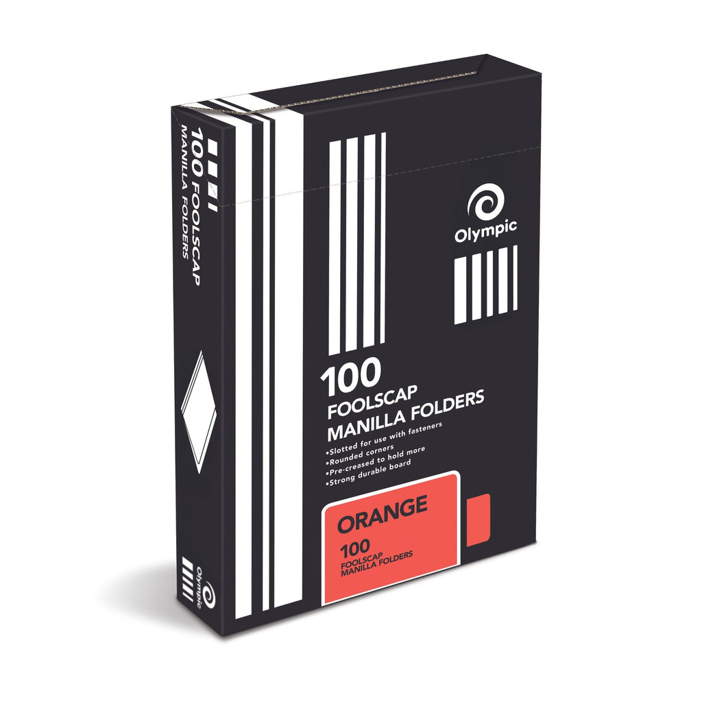 Olympic Manilla Folder Foolscap Orange Box of 100