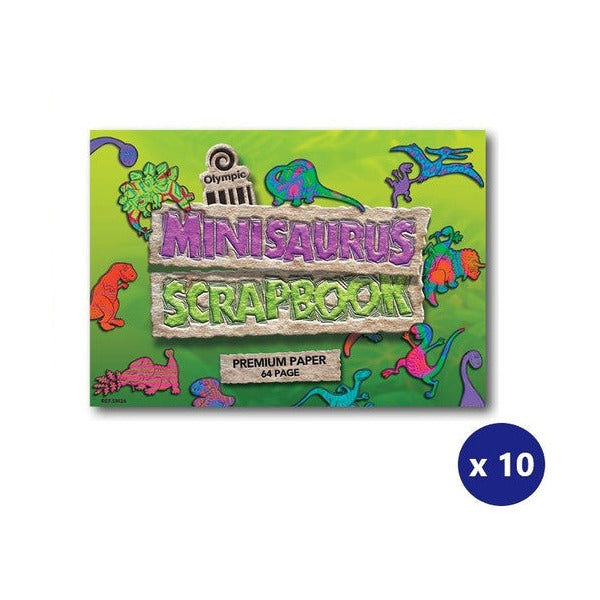 Olympic Minisaurus Scrap Book 64 Pages Blank Stapled Pack of 10