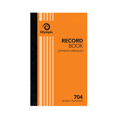 Olympic Record Book 704 Carbonless Duplicate 50 Leaf 200 x 125mm